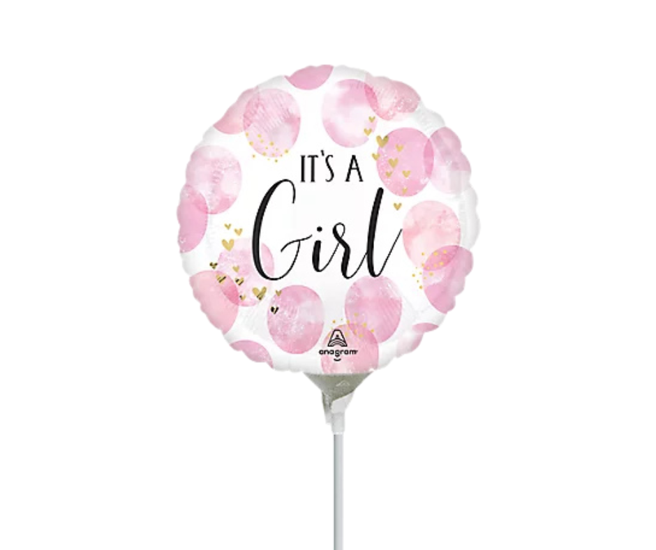 It's A Girl Stick Balloon