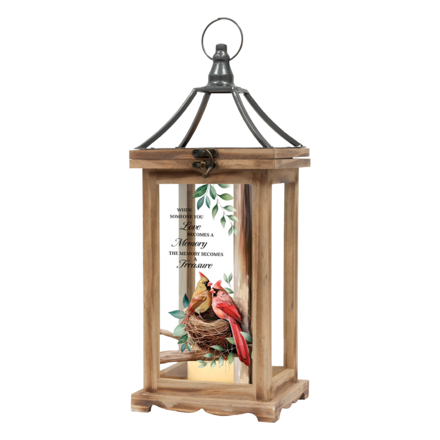 "Memory A Treasure" Wood Lantern