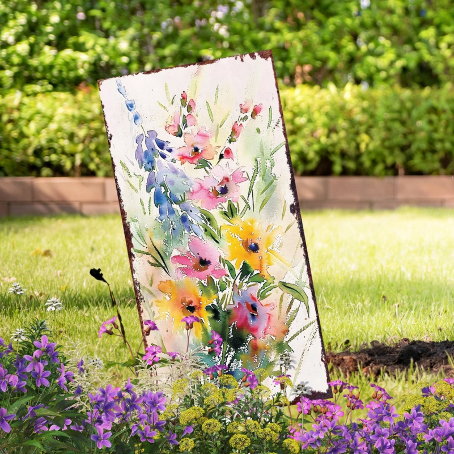 PREORDER - 30" Watercolor Wildflower Meadow Garden Stake