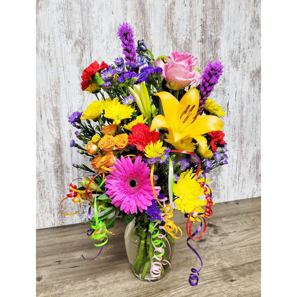 Birthday Stems and Streamers Bouquet
