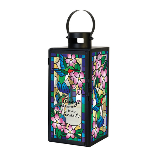 "Always And Forever" Stained Glass Lantern