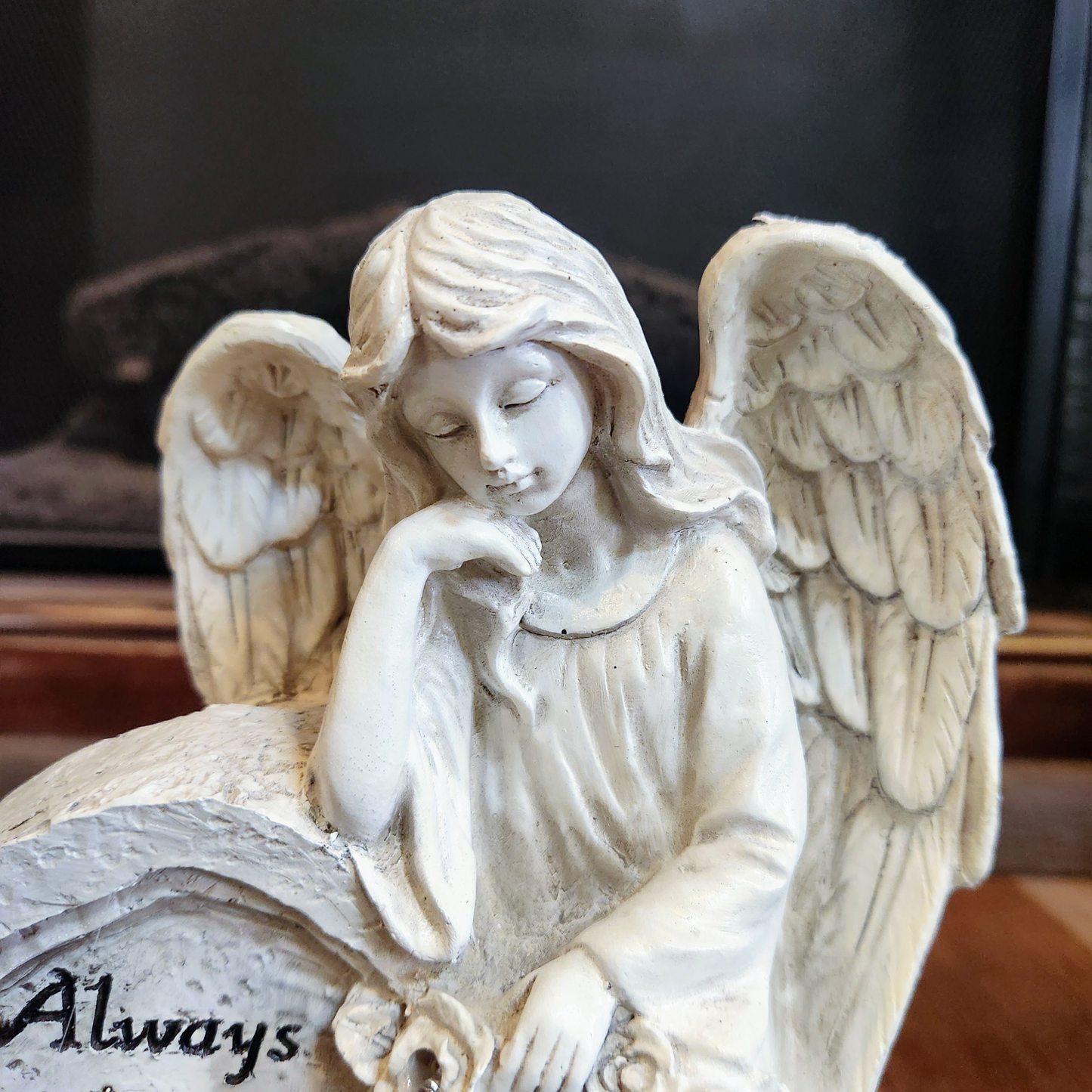 Always and Forever in Our Hearts Angel Statue with LED Lights