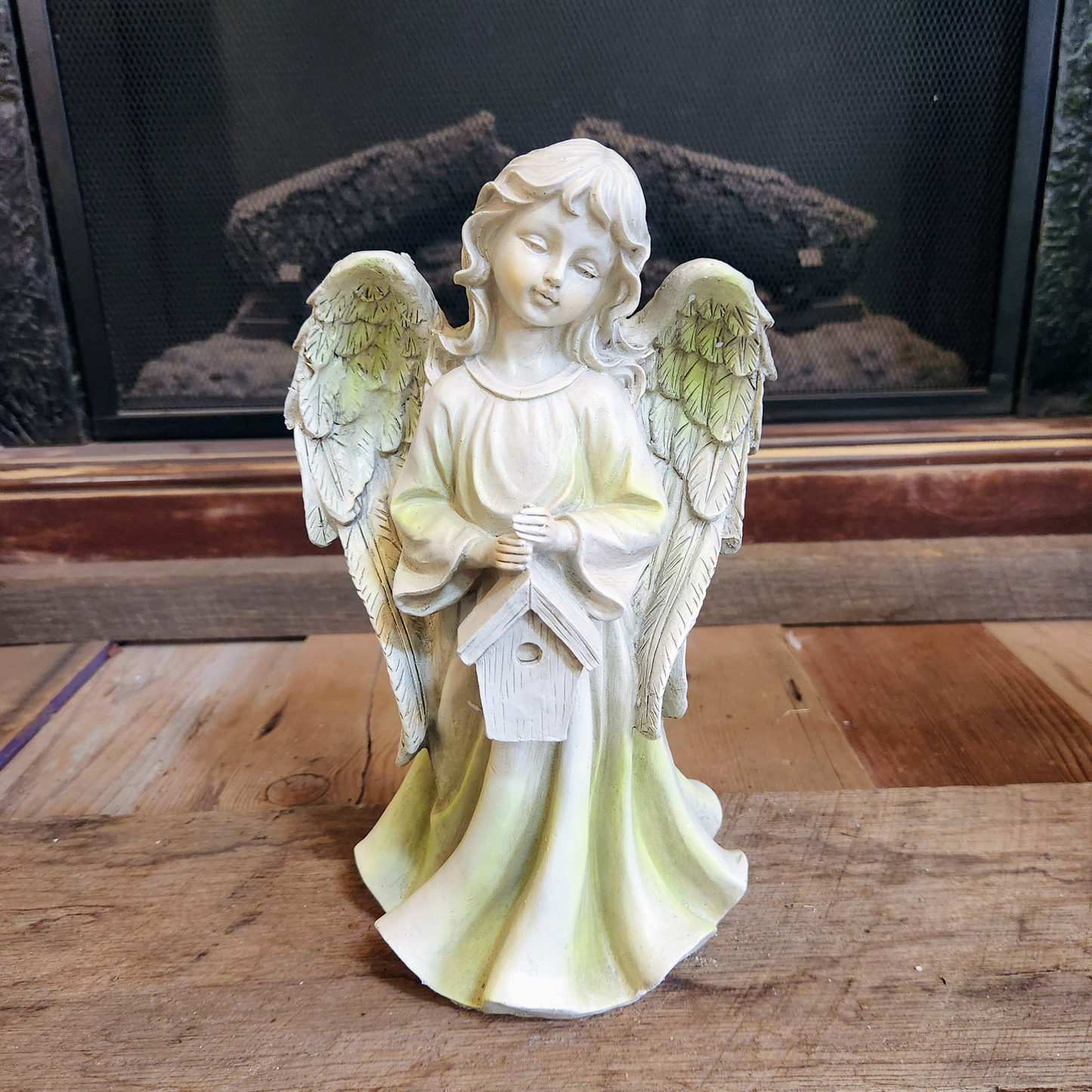 Angel Statue with Birdhouse