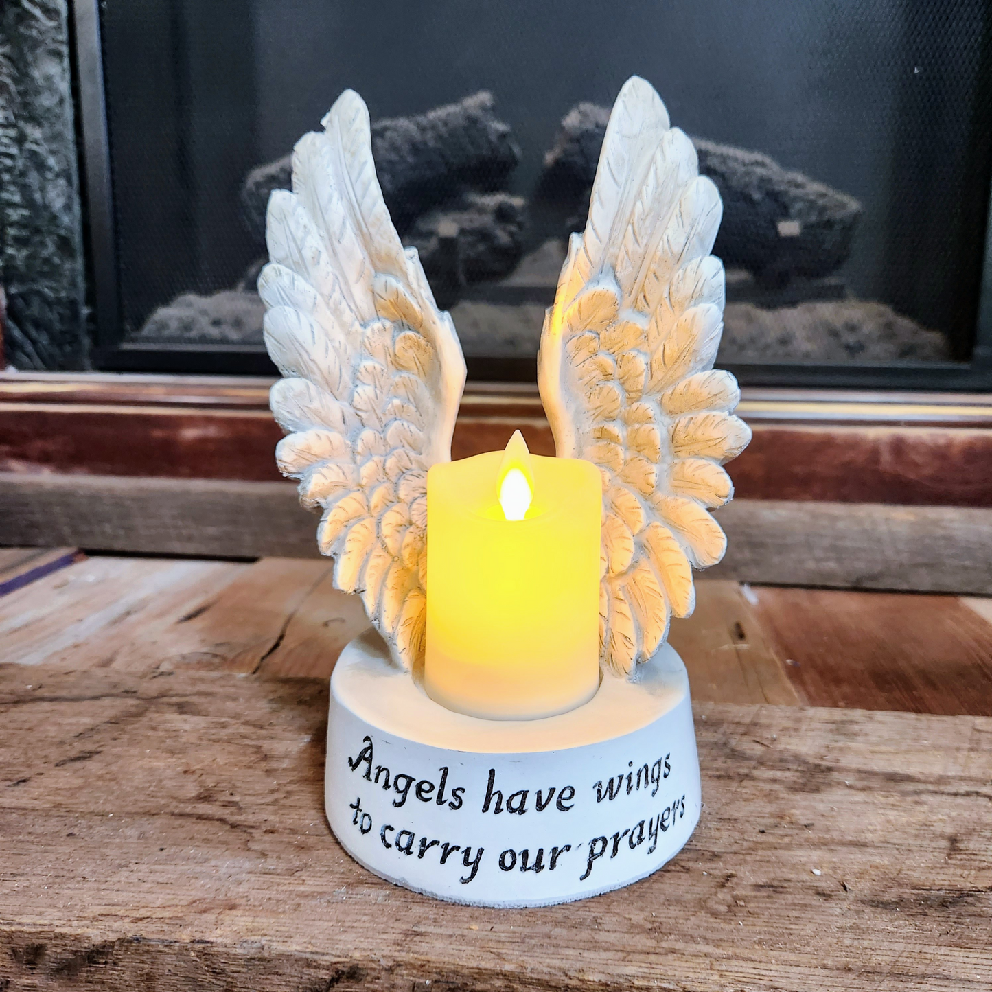 Angel Wings Candle Holder with Prayers
