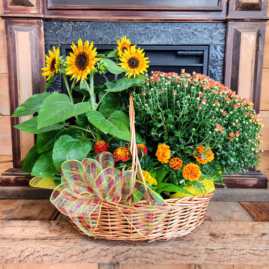 Autumn Bounty Garden in a Basket