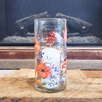 “Beautifully Lived” Hurricane Candle