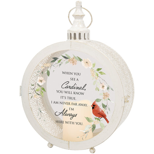 "Cardinals Appear" Round Lantern