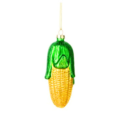 Glittery glass corn ornament add-on and National Sweet Corn Festival keepsake from Treasured Roots Flower Shop in Hoopeston, Illinois.