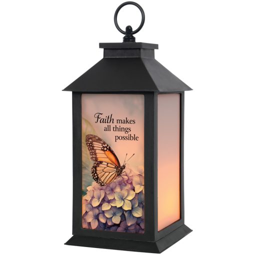 "Faith" Frosted Lantern