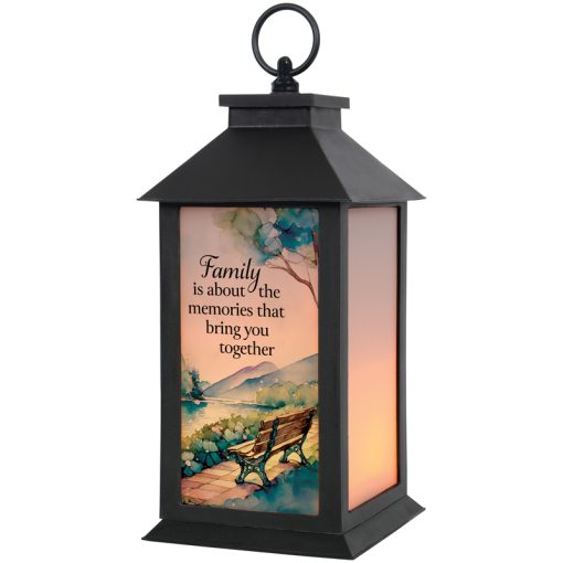 "Family" Frosted Lantern