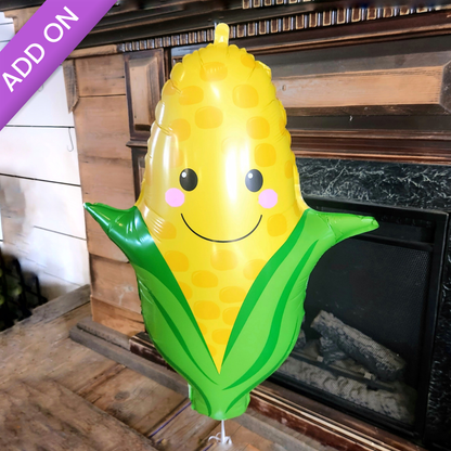 Large Sweet Corn balloon add-on for National Sweetheart Pageant flowers during the National Sweet Corn Festival in Hoopeston, Illinois.