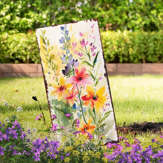 PREORDER - 30" Watercolor Bouquet Garden Stake