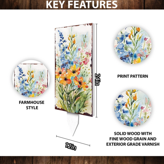 PREORDER - 30" Watercolor Radiant Bloom Garden Stake