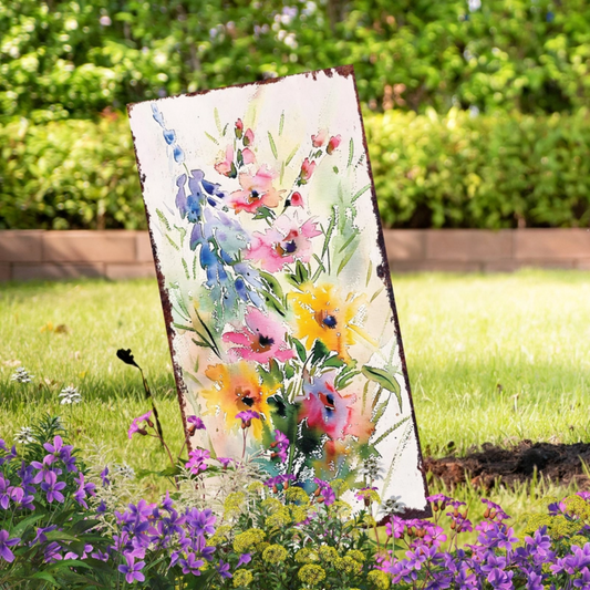 PREORDER - 30" Watercolor Wildflower Meadow Garden Stake