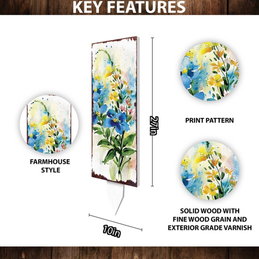 PREORDER - 33" Watercolor Blue Harmony Garden Stake