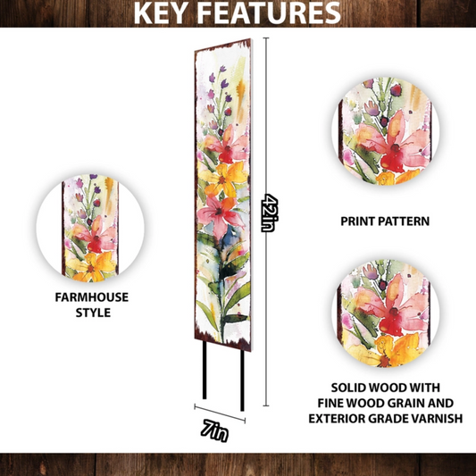 PREORDER - 42" Watercolor Garden Lily Stake