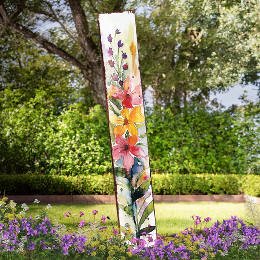 PREORDER - 66" Watercolor Lily Garden Stake