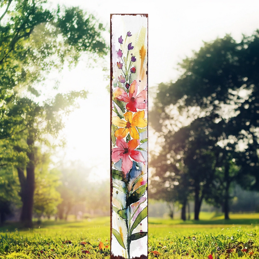 PREORDER - 66" Watercolor Lily Garden Stake