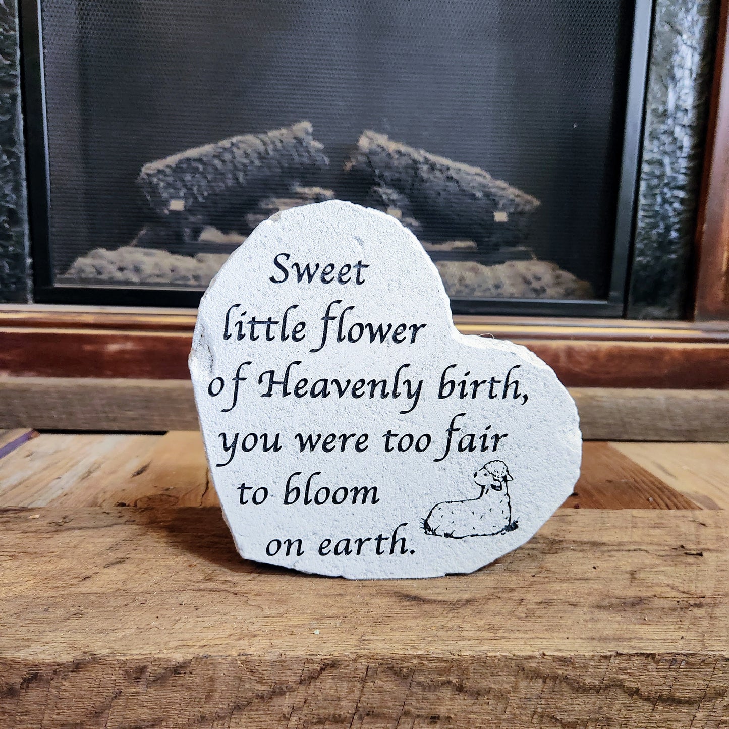 "Sweet Little Flower" Memorial Stone Heart