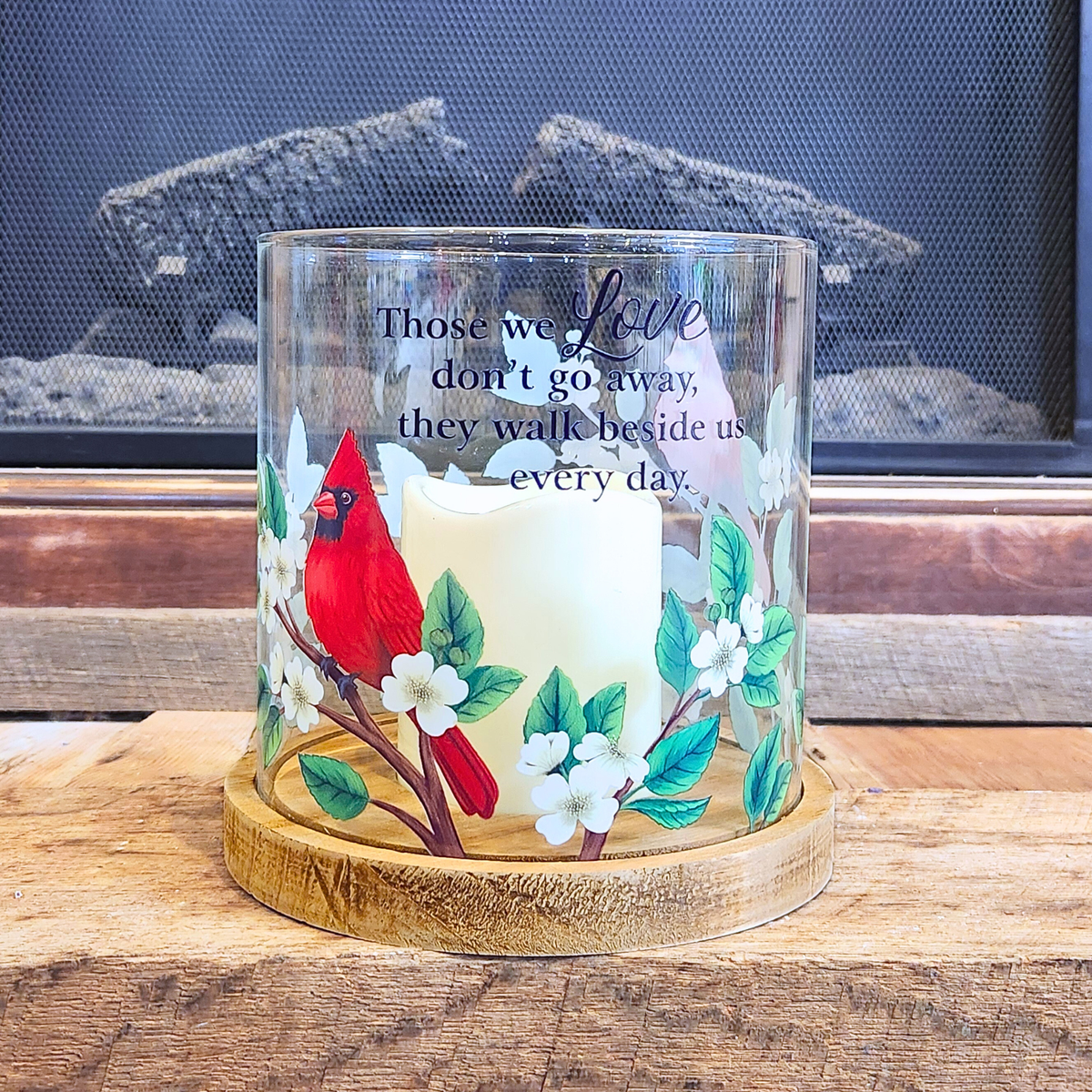 “Those We Love” Cardinal Hurricane Candle