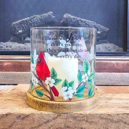“Those We Love” Cardinal Hurricane Candle