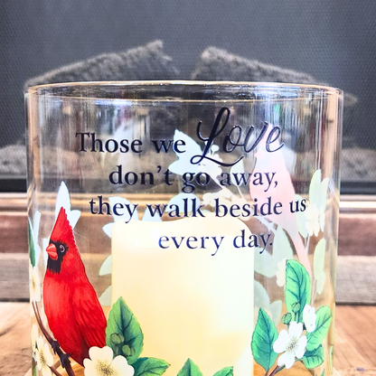 “Those We Love” Cardinal Hurricane Candle