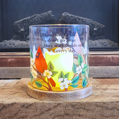 “Those We Love” Cardinal Hurricane Candle