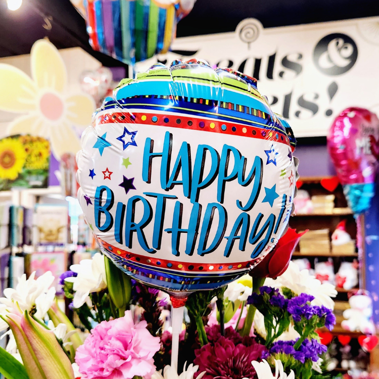 Happy Birthday 9" Stick Balloon
