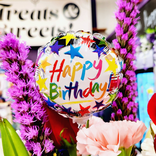 Happy Birthday 4" Stick Balloon