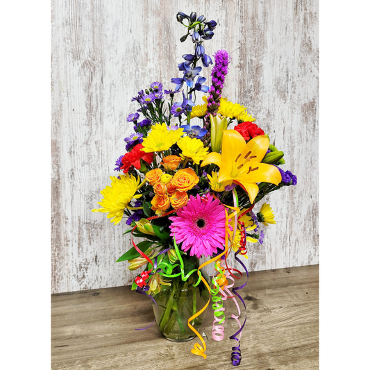 Birthday Stems and Streamers Bouquet